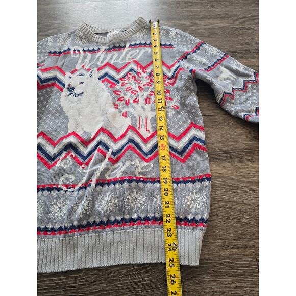 Game of Thrones Stark Direwolf Ugly Christmas Sweater Gray Red Blue L Unisex GOT - Picture 5 of 6